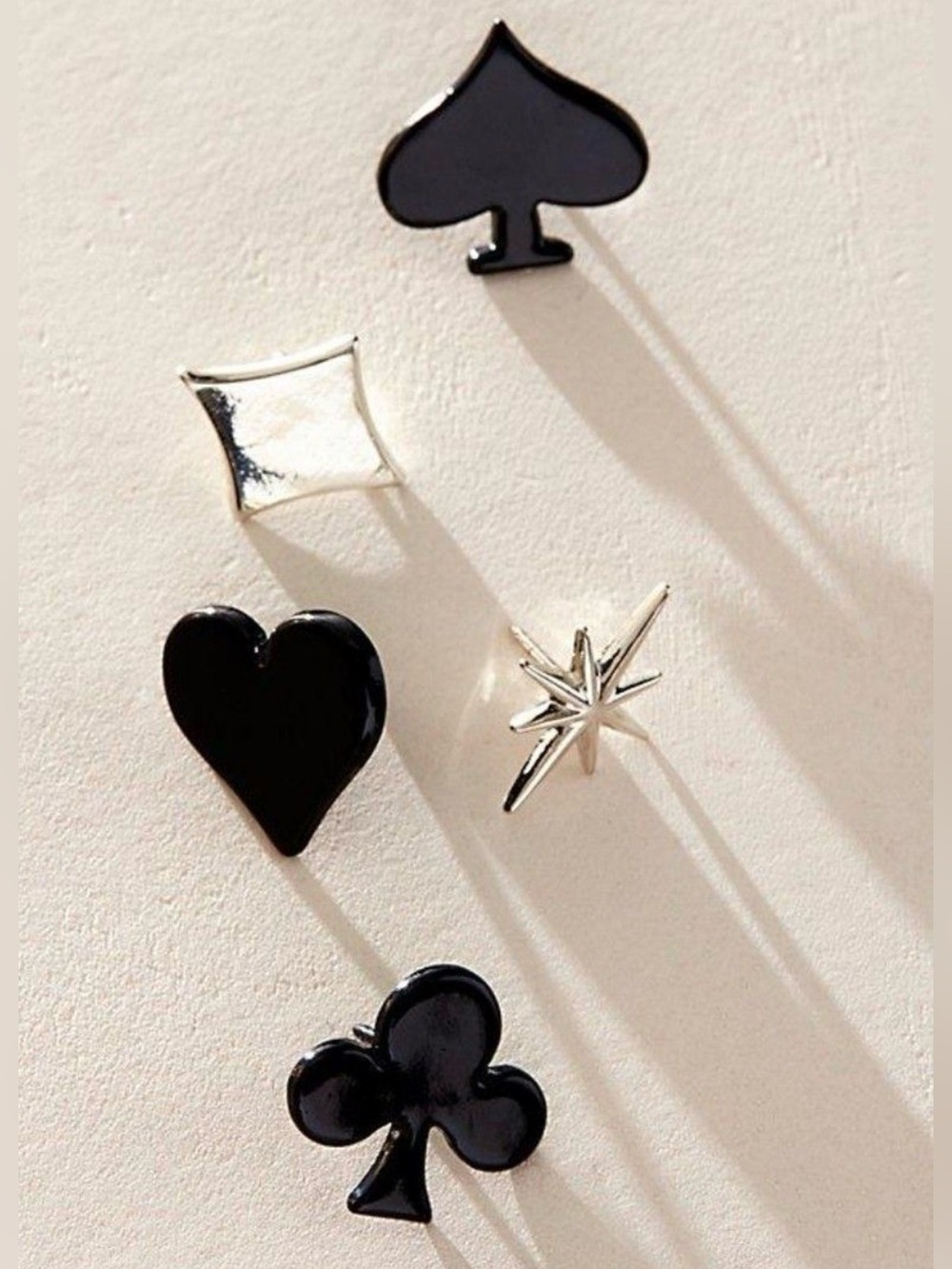 New Free People Pins And Tokens Brooch Pack in Black/Silver